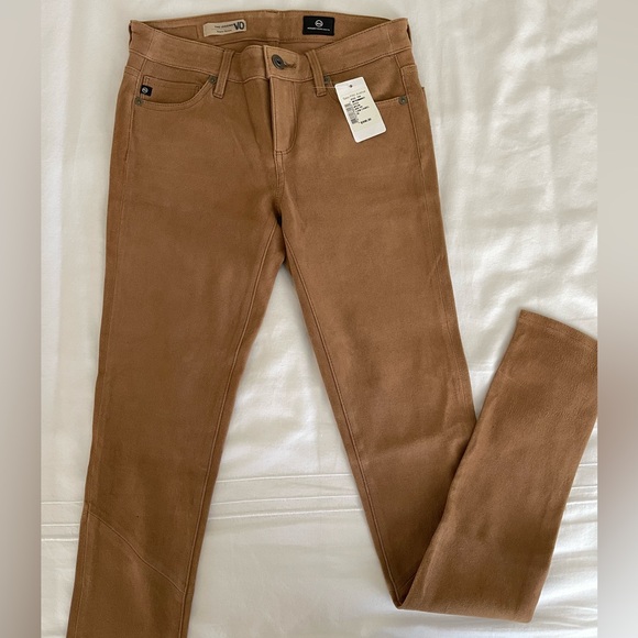 Suede skinny pants